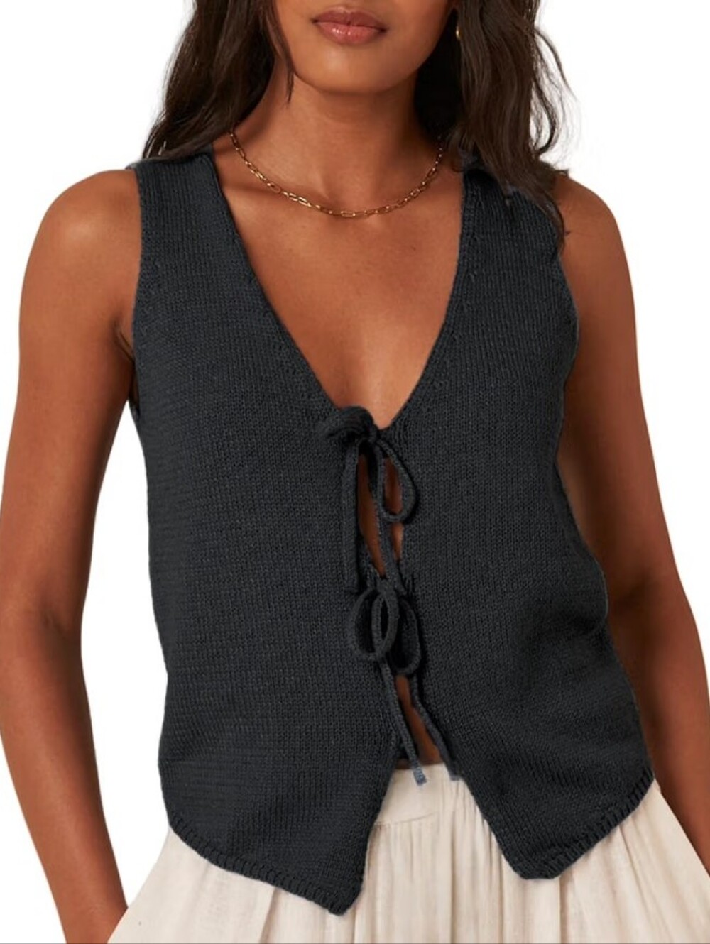 Joie Knit Tie Sleeveless Tank Top